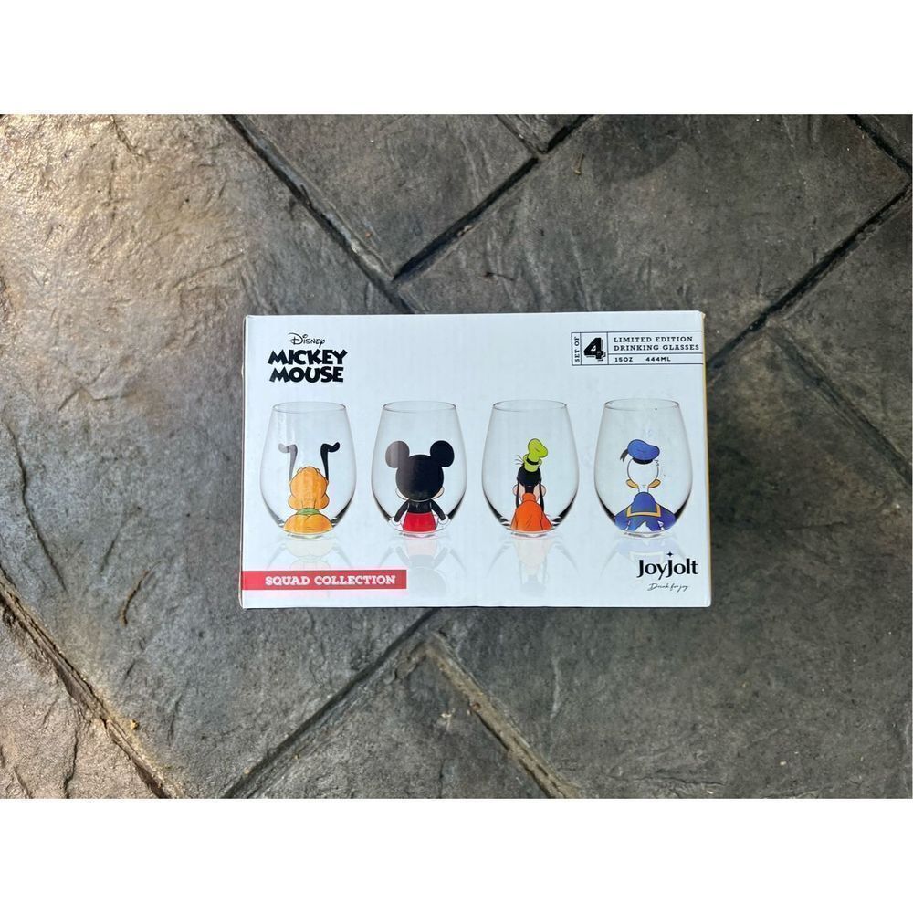 Mickey Mouse Squad Collection Tumblers.15oz Stemless Wine Glasses Set 4 Stemless